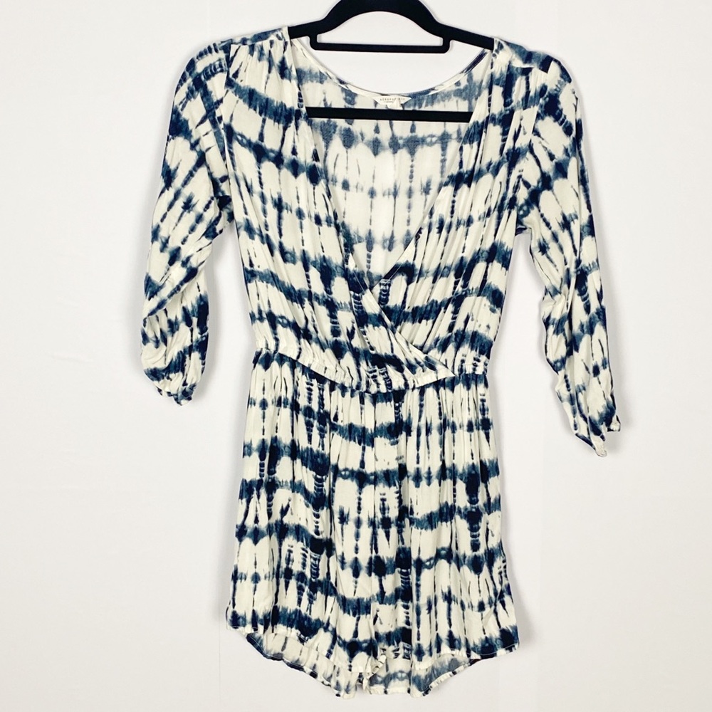 Aeropostale Blue and white tie dye romper